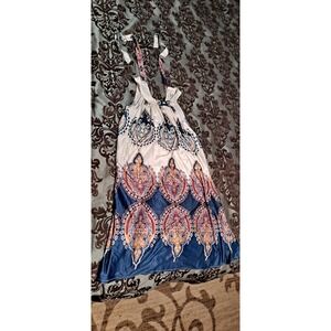 Leo Rosi Womens Sleeveless Paisley Halter Dress Size Small